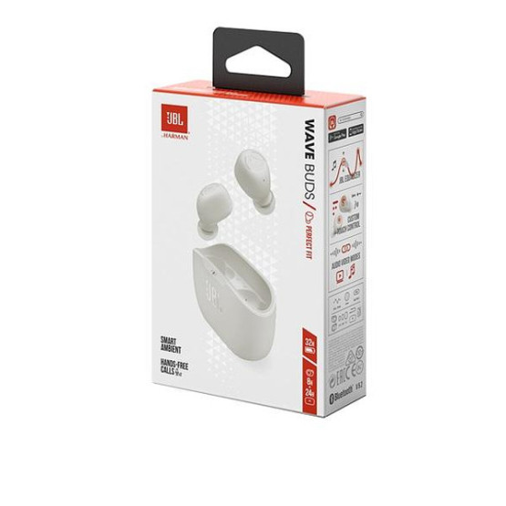 Слушалки JBL Live Buds 2 White JBLVBUDS2WHT , Bluetooth , IN-EAR (ТАПИ)
