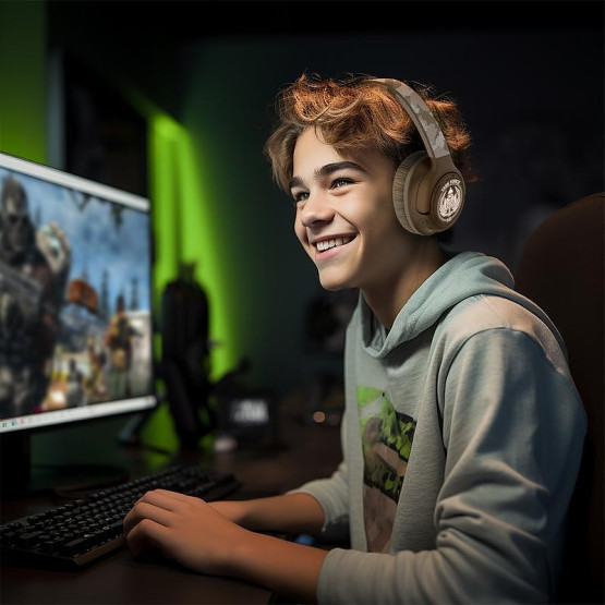 Слушалки с микрофон OTL Call of Duty Camo Wireless с LED