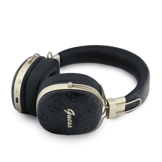 Bluetooth слушалки Guess ENC Metal 4G Script Logo - Черни