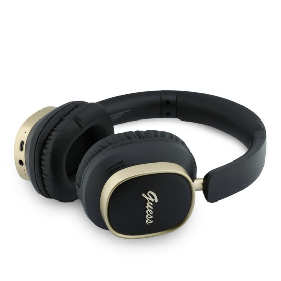Bluetooth слушалки Guess ENC Rectangle Metal Script - Черни
