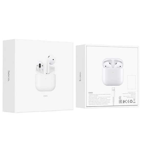 Bluetooth слушалки Hoco EW03 Original series true wireless BT headset - Бели