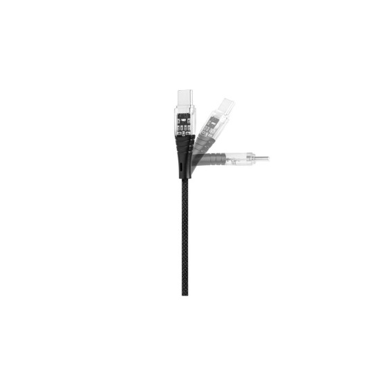 Data кабел ttec ExtremeCable Extra Durable Transparent USB-C –USB-C 60W PD/QC Fast Charging/Data Cable, 120cm - Черен