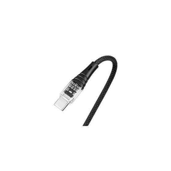 Data кабел ttec ExtremeCable Extra Durable Transparent USB-C –USB-C 60W PD/QC Fast Charging/Data Cable, 120cm - Черен