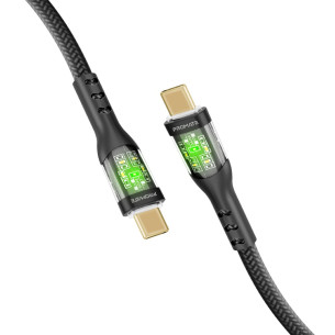Data cable ProMate TRANSLINE-CC Type C към Type C , 60W PD, 120см - Черен