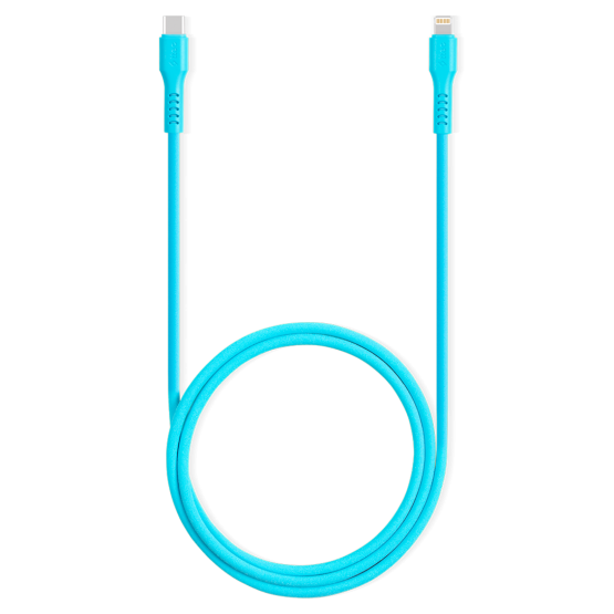 Data кабел ttec USB-C - Lightning Charge Cable 120cm - Neon Blue