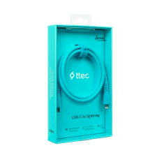 Data кабел ttec USB-C - Lightning Charge Cable 120cm - Neon Blue