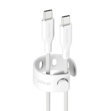Data кабел empower by PanzerGlass Racing USB-C to USB-C Cable 240W USB 2.0, 2m - Silver White