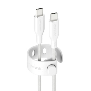 Data кабел empower by PanzerGlass Racing USB-C to USB-C Cable 240W USB 2.0, 2m - Silver White