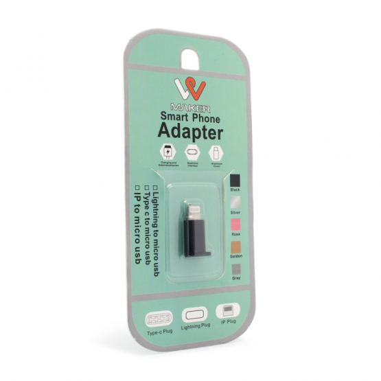 Адаптер Micro USB към Lightning черен