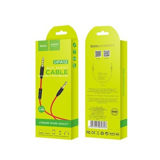 Аудио кабел Hoco UPA12 AUX audio cable 3.5(with mic) - Черен