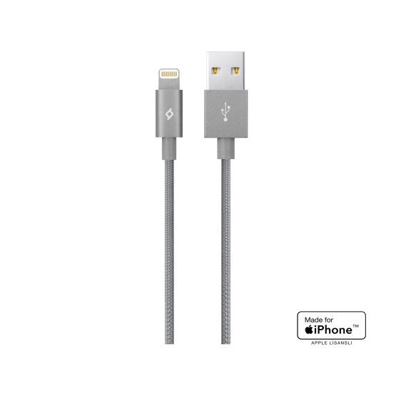 Кабел MFI AlumiCable Lightning Charge / Data Cable - Тъмно сив