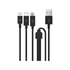 Кабел ttec Trio Charge / Data Mini Cable , Type-C , Lightning , Micro USB , 120cm - Черен
