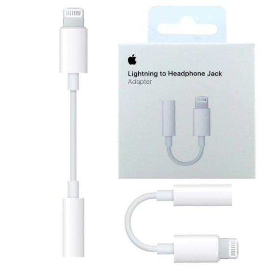 Адаптер преходник iPhone Lightning към 3,5mm Adapter - Бял, MMX62ZM/A