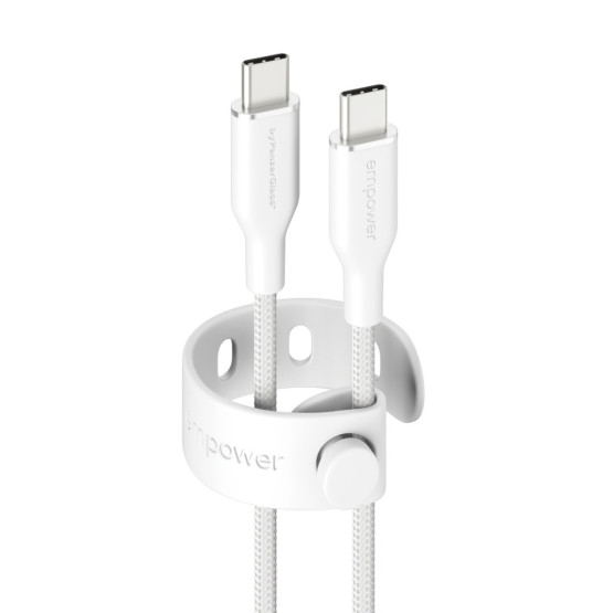 Data кабел empower by PanzerGlass Racing USB-C to USB-C Cable 60W USB 2.0, 1,2m - Silver White