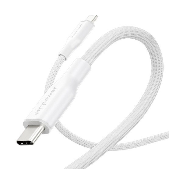 Data кабел empower by PanzerGlass Racing USB-C to USB-C Cable 60W USB 2.0, 1,2m - Silver White