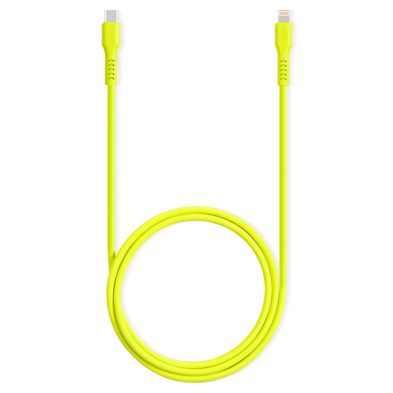 Data кабел ttec USB-C - Lightning Charge/Data Cable 120cm - Neon Yellow
