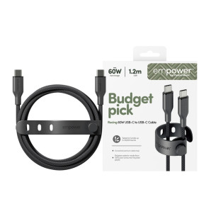 Data кабел empower by PanzerGlass Racing USB-C to USB-C Cable 60W USB 2.0, 1,2m - Space Black