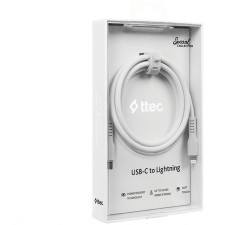 Data кабел ttec USB-C - Lightning Charge/Data Cable 120cm - Бял