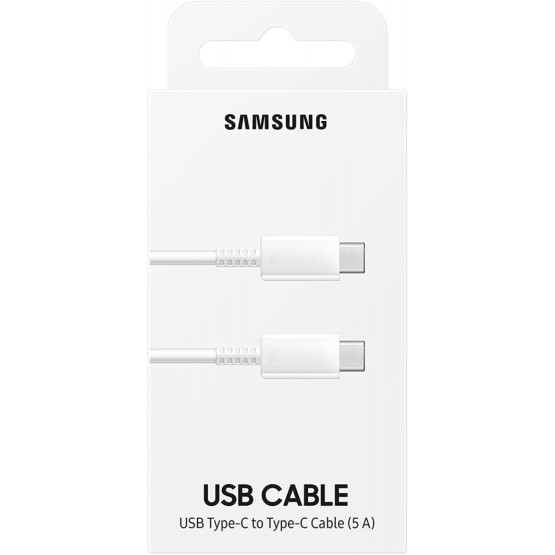 Data кабел Samsung Type-C /Type-C Data Cable 5A 1.m - Бял, EP-DN975