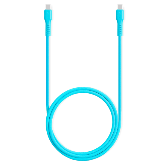 Data кабел ttec USB-C - USB-C 60W PD/QC Fast Charging/Data Cable - 120cm - Neon Blue