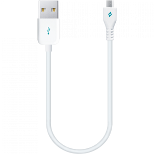Кабел Mini Cable 30cm Micro USB Charge/Data Cable - Бял