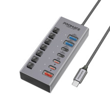 Хъб Promate 7-in-1 High Speed Multi-Ports 10Gbps Data and Charging Hub
