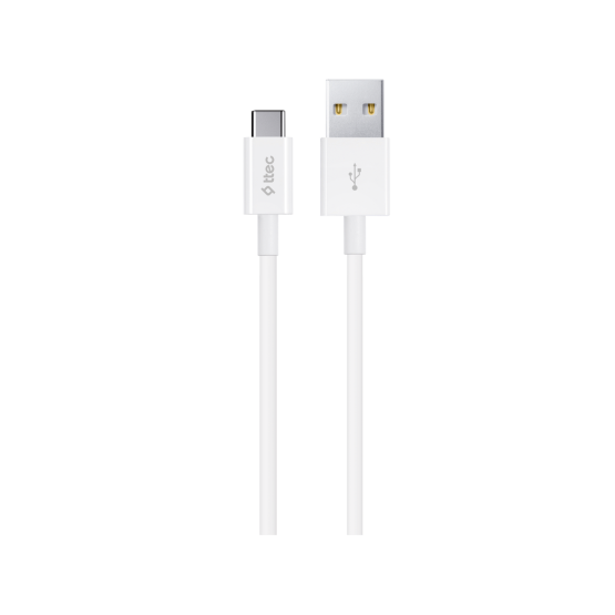 Кабел ttec Type C Charge 2.0 / Data Cable , Бял