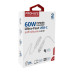 Data cable ProMate POWERLINK-CC120, 20V, 3A, 60W PD, Type-C to Type-C, 120cm - Бял