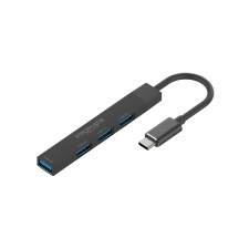 Хъб ProMate LITEHUB-4, 4-in-1 Multi-Port USB-C Data Hub, USB-A Adaptor, 5V, 1A- Черен