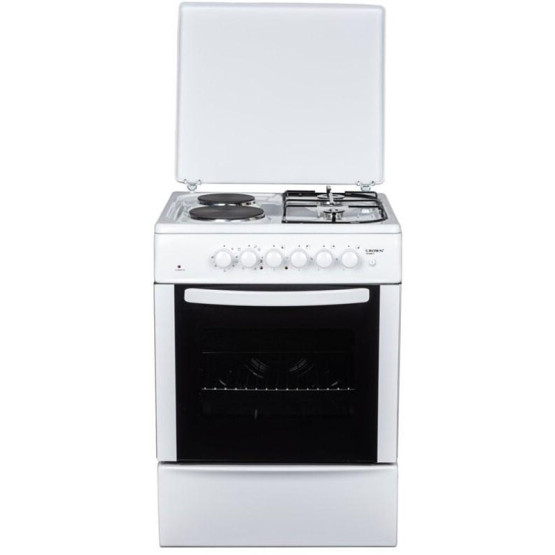 Готварска печка (ток/газ) Crown CR-6060V , 2 газ 2ток , Бял - Crown
