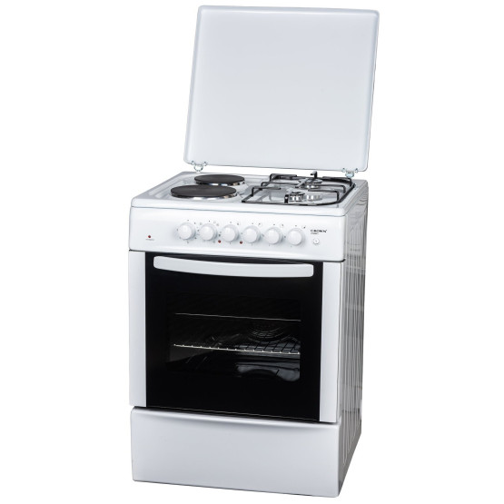 Готварска печка (ток/газ) Crown CR-6060V , 2 газ 2ток , Бял - Crown