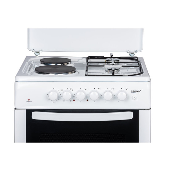 Готварска печка (ток/газ) Crown CR-6060V , 2 газ 2ток , Бял - Crown