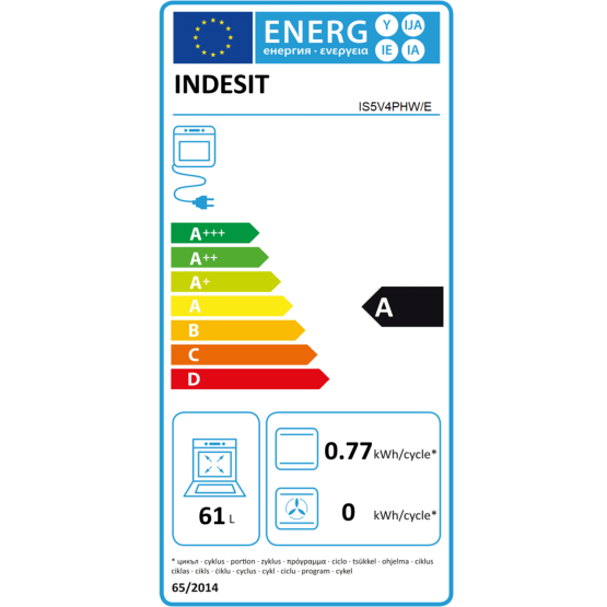 Готварска печка (ток) Indesit IS5V4PHW/E*** , Керамични - Indesit