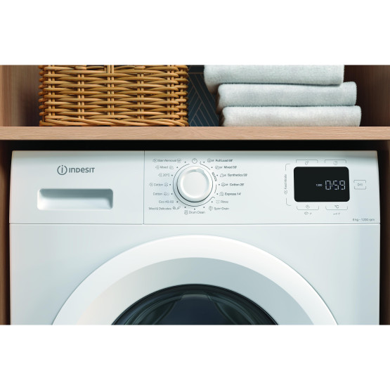 Пералня Indesit IM 642 MY TIME EE , 1200 об./мин., 6.00 kg, B , Бял