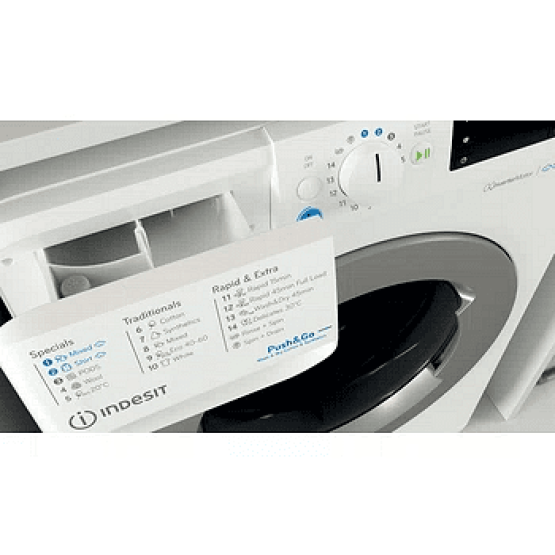 Пералня със сушилня Indesit BDE 96436 EWSV EE , 1400 об./мин., 9.00 kg, 6 kg, D , Бял