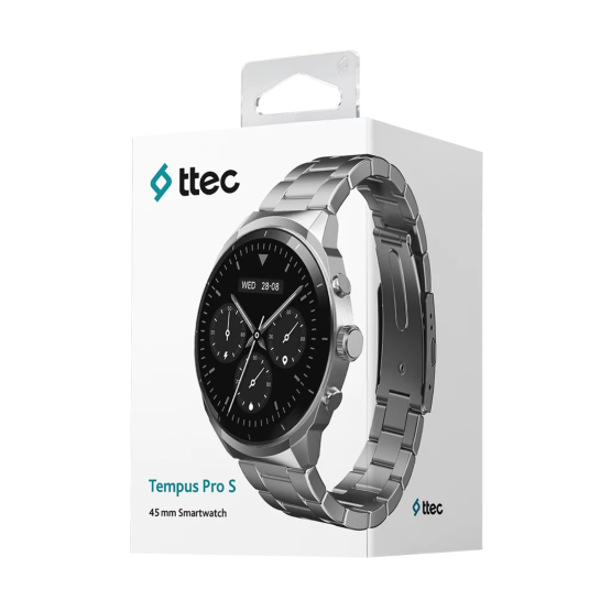 Smart часовник ttec Tempus Pro S 45mm Round Aluminium Case Smart Watch - Сребрист