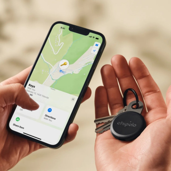 Тракер за ключове CHIPOLO, LOOP, iPhone, Android, Rechargeable,Черен