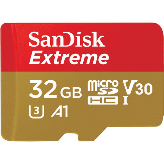 Мемори карта SanDisk Extreme microSDHC 32GB + SD Adapter + RescuePRO Deluxe 100MB/s A1 C10 V30 UHS-I U3