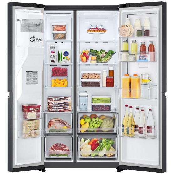 Хладилник с фризер LG GSJV71MCTE , 635 l, E , No Frost , Черен - LG