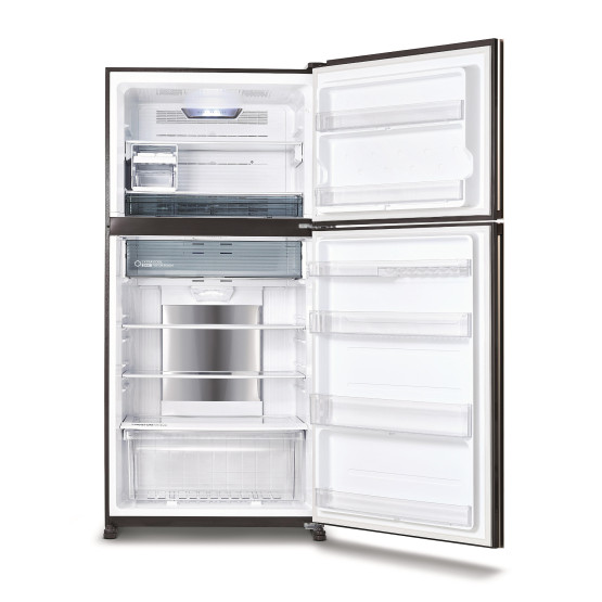 Хладилник с горна камера Sharp SJ-YG740G-BK , 604 l, E , No Frost , Черен
