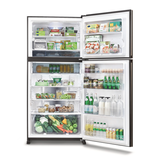 Хладилник с горна камера Sharp SJ-YG740G-BK , 604 l, E , No Frost , Черен