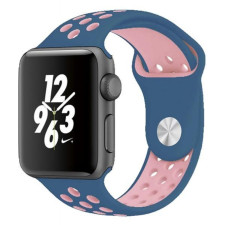 Силиконова каишка за часовник Smart Watch 42/44mm - Синя с розово