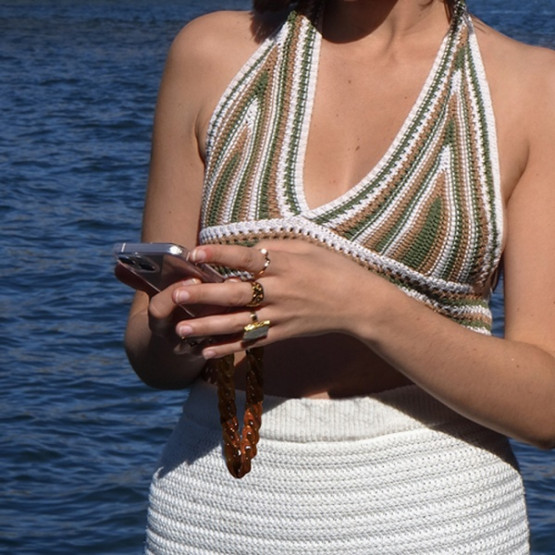 Огърлица за мобилен телефон Phone wristlaces Tortoise shell authentique S size
