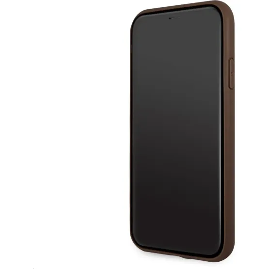 Гръб Guess PU 4G Metal Logo Case за iPhone 11 - Кафяв