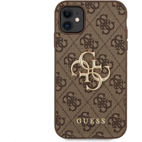 Гръб Guess PU 4G Metal Logo Case за iPhone 11 - Кафяв