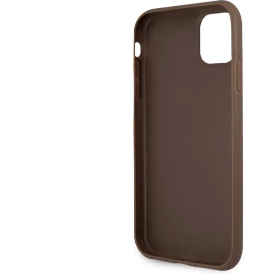Гръб Guess PU 4G Metal Logo Case за iPhone 11 - Кафяв