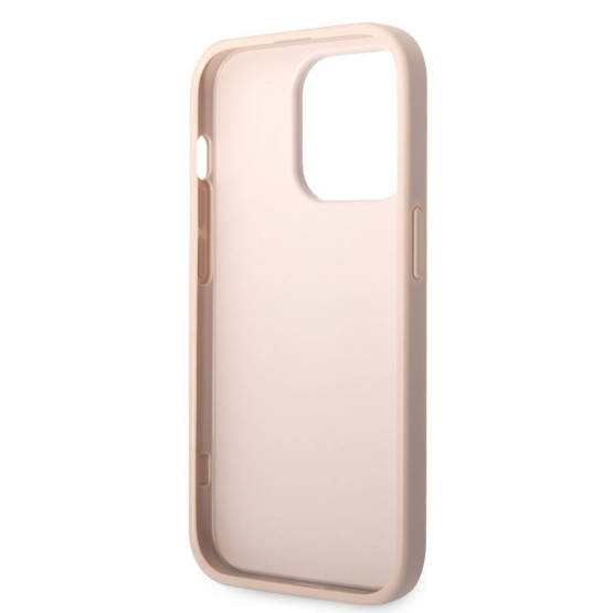 Гръб Guess PU 4G Metal Logo Case за iPhone 14 Pro - Розов