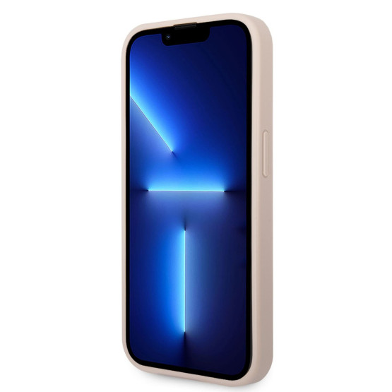 Гръб Guess PU 4G Metal Logo Case за iPhone 14 Pro - Розов