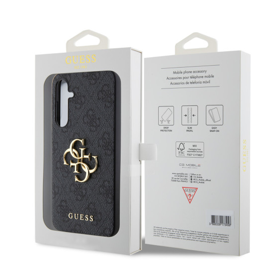 Гръб Guess PU 4G Metal Logo Case за Samsung Galaxy S23 FE - Сив