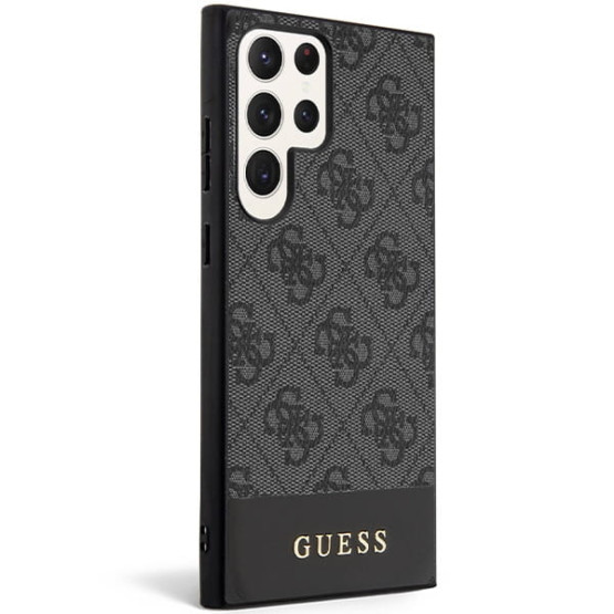 Гръб Guess PU 4G Stripe Case за Samsung Galaxy S24 Ultra - Сив